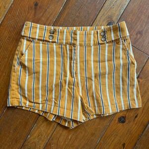 Yellow and white striped shorts